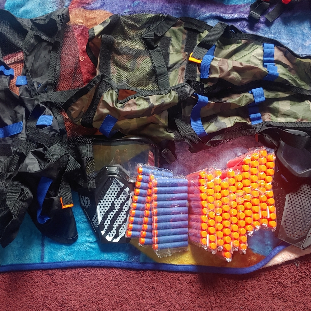 NERF Rival Mask, Darts & Vest Lot